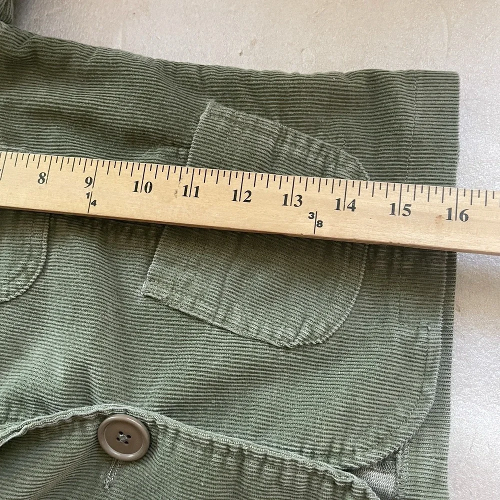 Vintage Z Cavaricci Corduroy Jacket Women S Green Cropped Y2K One Button Pockets